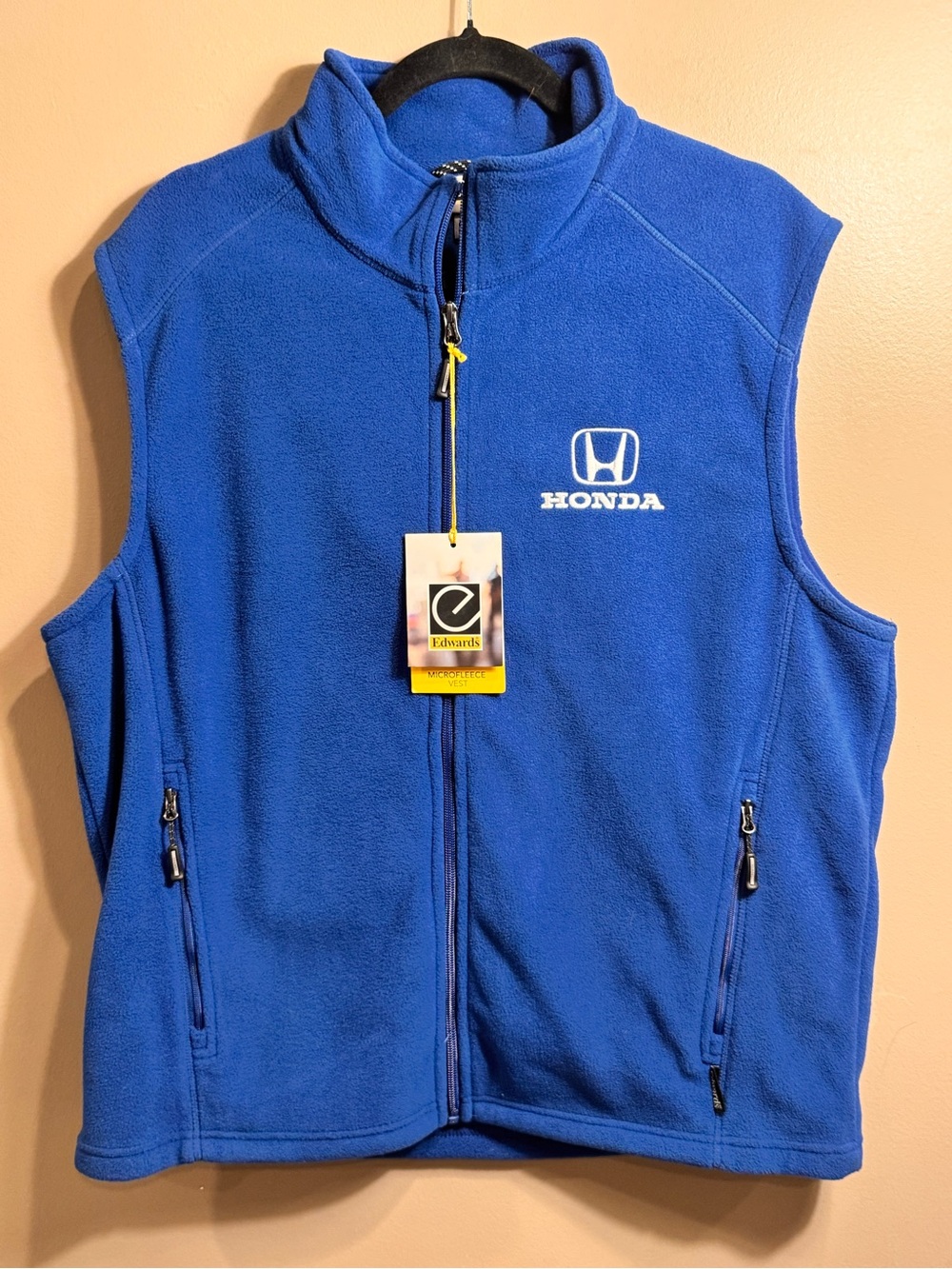 Honda Men's Royal Blue Fleece Vest with Full Zip
